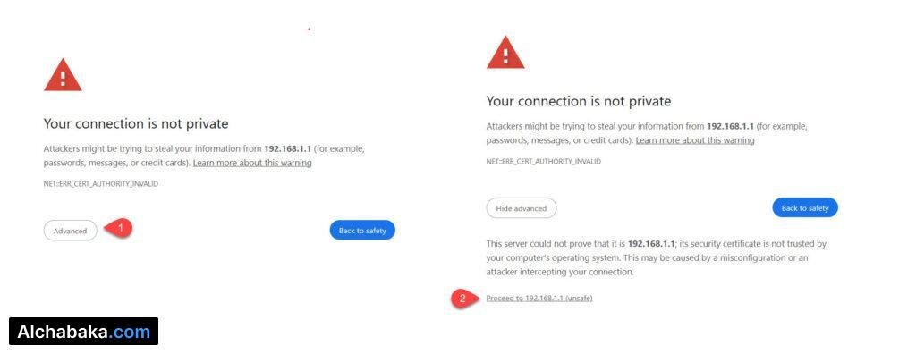 مشكلة "Your Connection is not private"