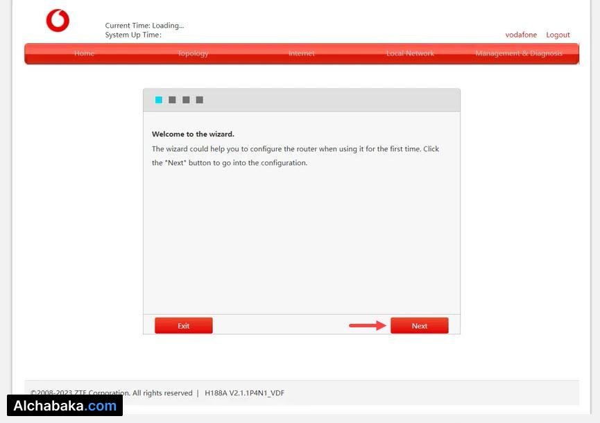 المعد التلقائي راوتر Vodafone H188a