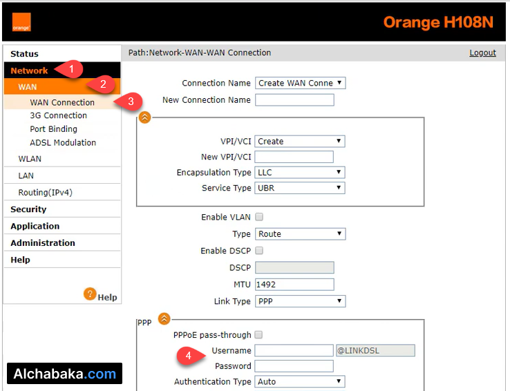 ضبط الإعدادات وتشغيل الأنترنت راوتر H108N