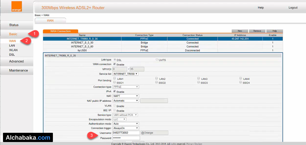 ضبط الإعدادات وتشغيل الأنترنت راوتر HG531
