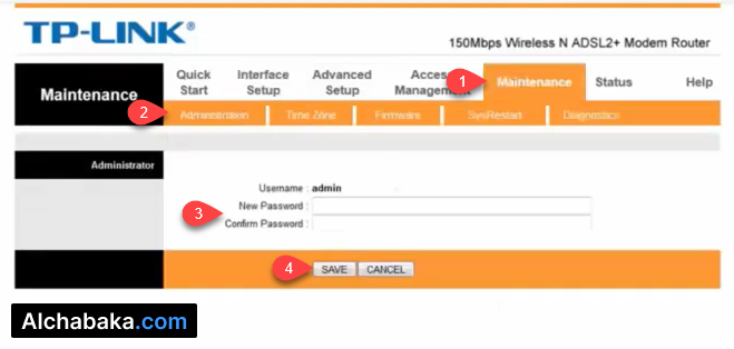 تغيير كلمة سر راوتر راوتر TD 8816