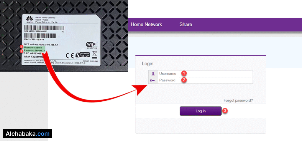 تسجيل الدخول راوتر we