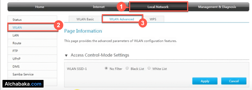 حظر جهاز من راوتر WE راوتر H168n