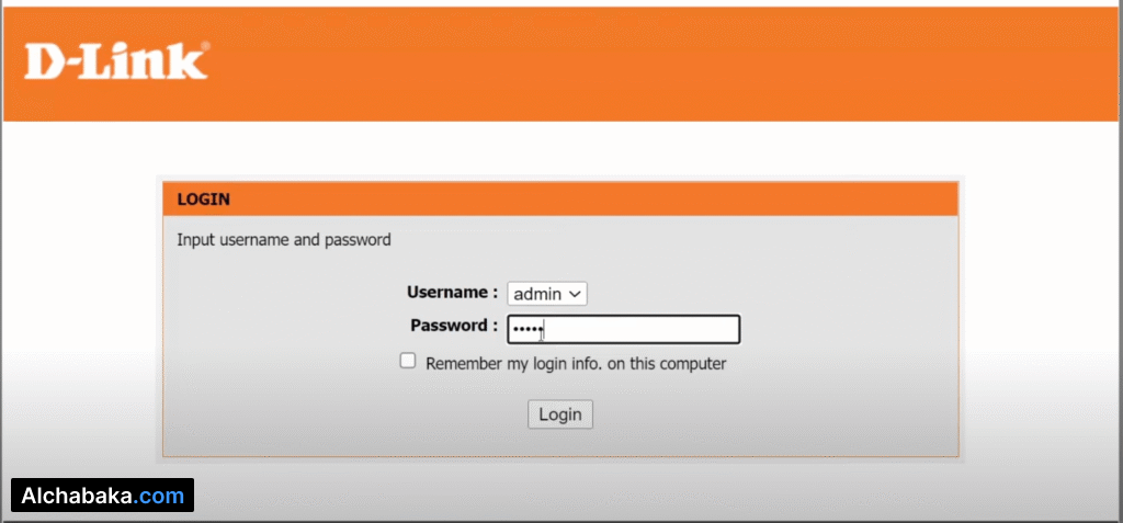 تسجيل الدخول الى الراوتر D-Link