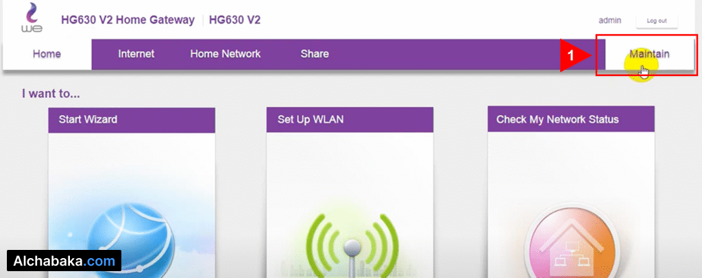 اضغط على Maintain