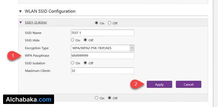 قم بكتابة كلمة السر للراوتر بحقل WPA Passphrase