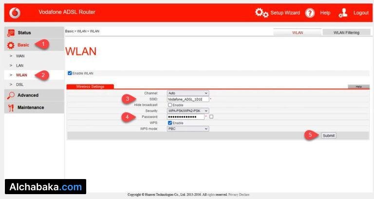 ضبط اعدادات راوتر Vodafone