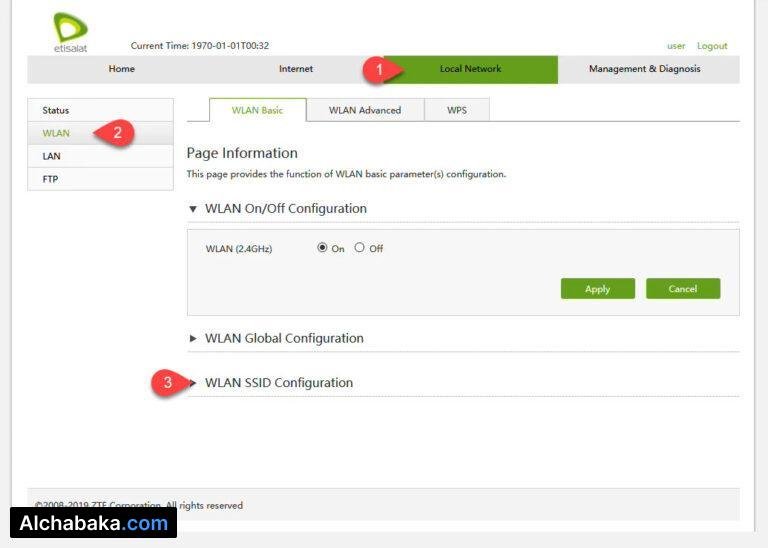 ضبط اعدادات راوتر Etisalat